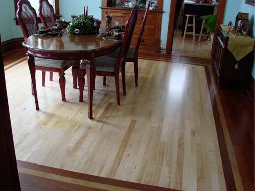 hardwood floor with custom border